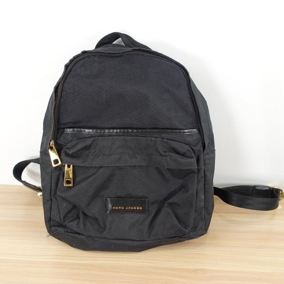 MARC JACOBS Bag Adult Black Backpack Medium Nylon Travel Lightweight DEFECTS - Picture 2 of 16